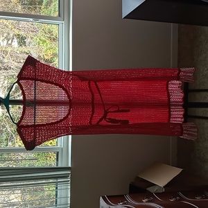 NWOT Becca by Rebecca Virtue babydoll red coverup dress